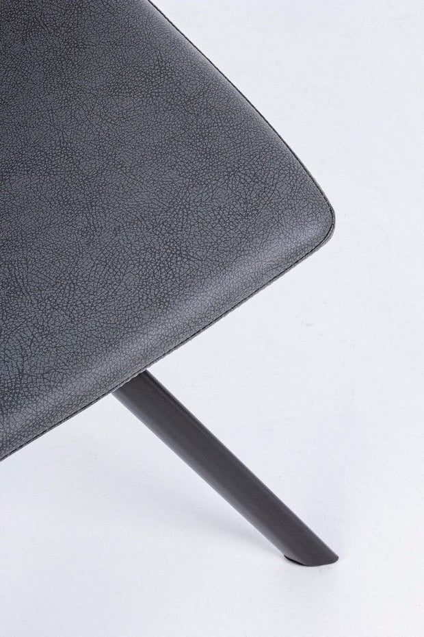 Set di 4 sedie da pranzo in ecopelle Alva Grigio (11)