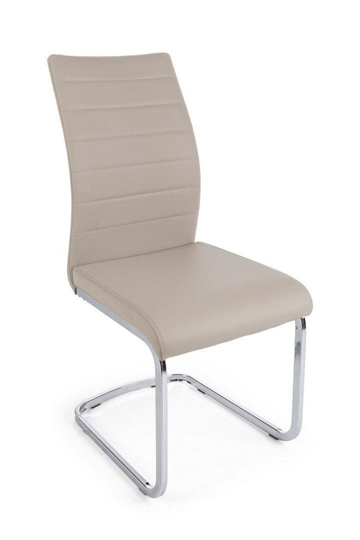 Set di 4 sedie da pranzo in ecopelle Myra Cappuccino (2)