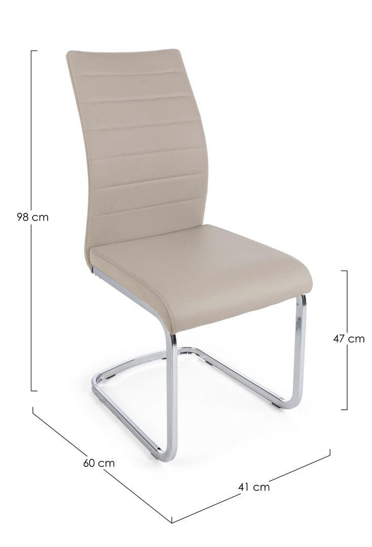 Set di 4 sedie da pranzo in ecopelle Myra Cappuccino (3)