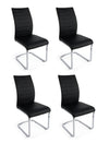Set di 4 sedie da pranzo in ecopelle Myra Nero