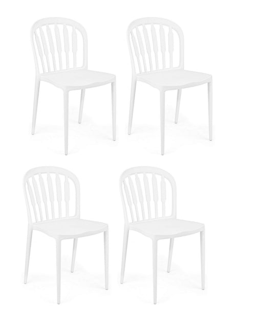 Set di 4 sedie da pranzo in plastica Paxton Bianco