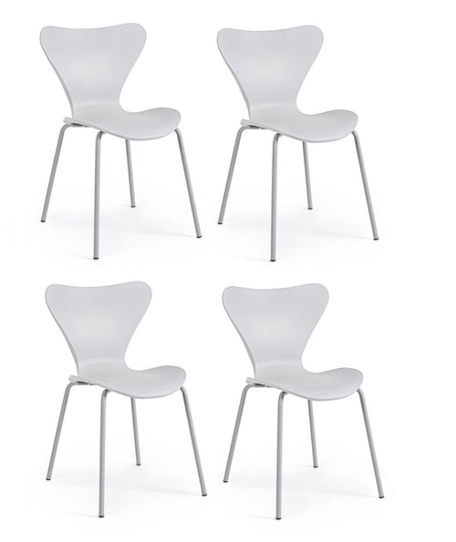 Set di 4 sedie da pranzo in plastica Tessa Grigio