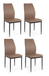 Set di 4 sedie da pranzo in PVC Raisa Marrone