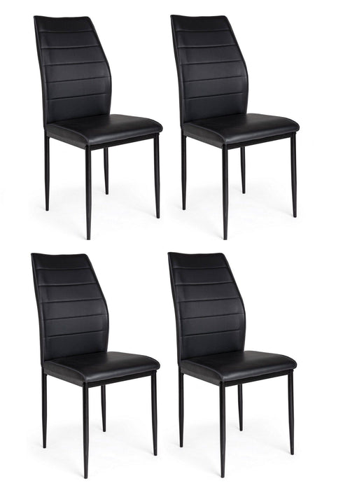 Set di 4 sedie da pranzo in PVC Raisa Nero