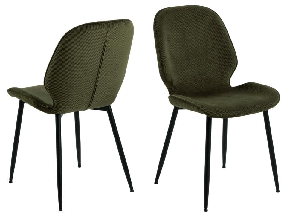 Set di 4 sedie da pranzo in tessuto Femke Verde