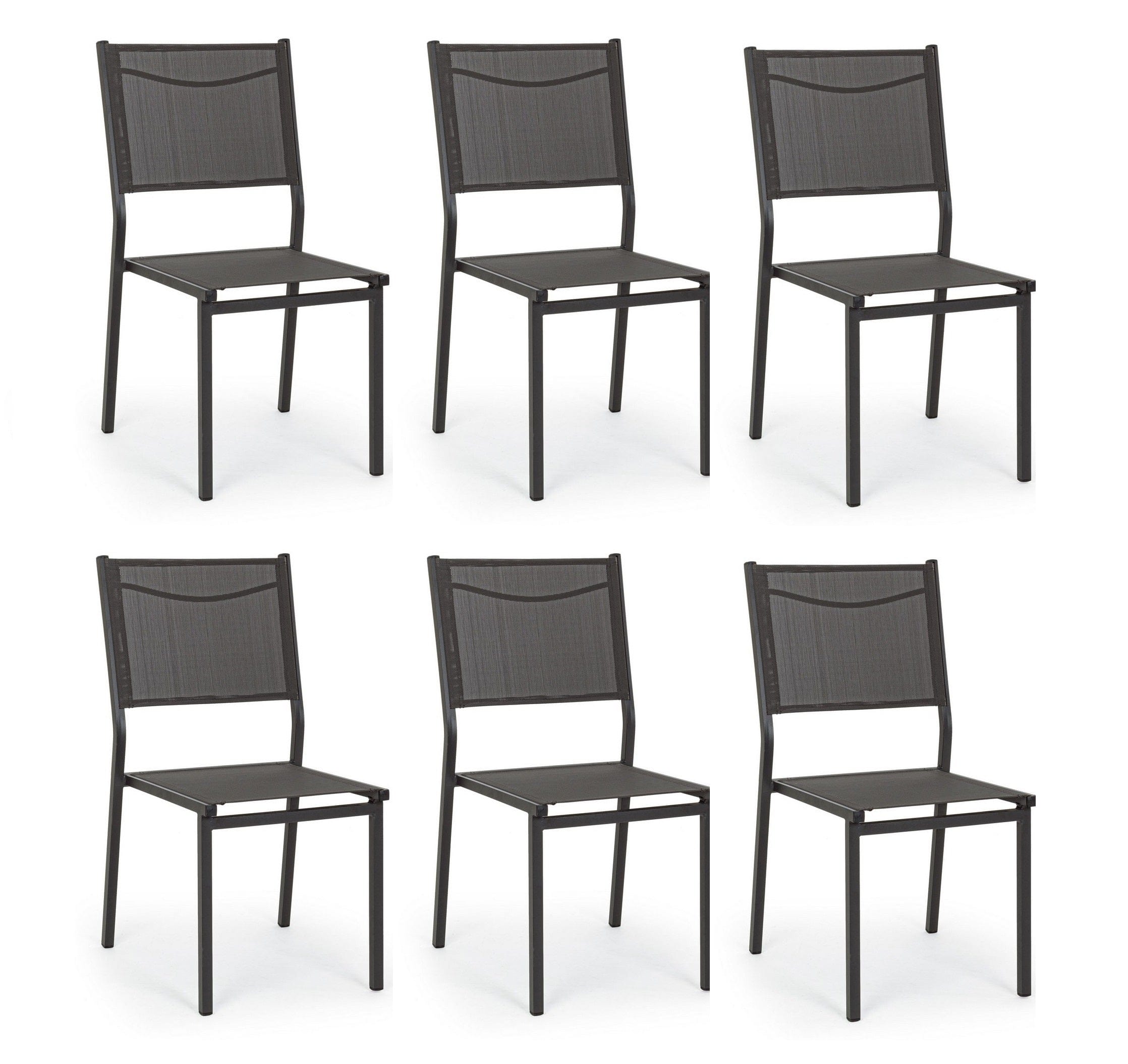 Set di 6 sedie da giardino Hilde Antracite