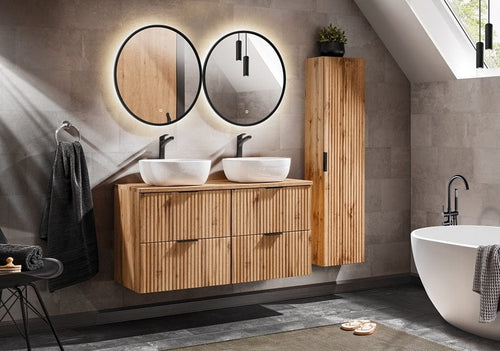 Set mobili da bagno 120 cm Adel Quercia, 8 pezzi