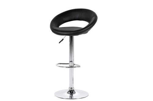 Sgabello da bar in ecopelle Plump Nero