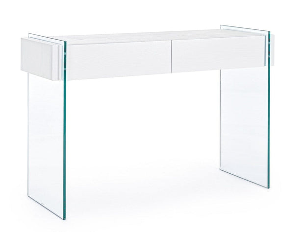 Tavolino consolle con 2 cassetti Line Bianco