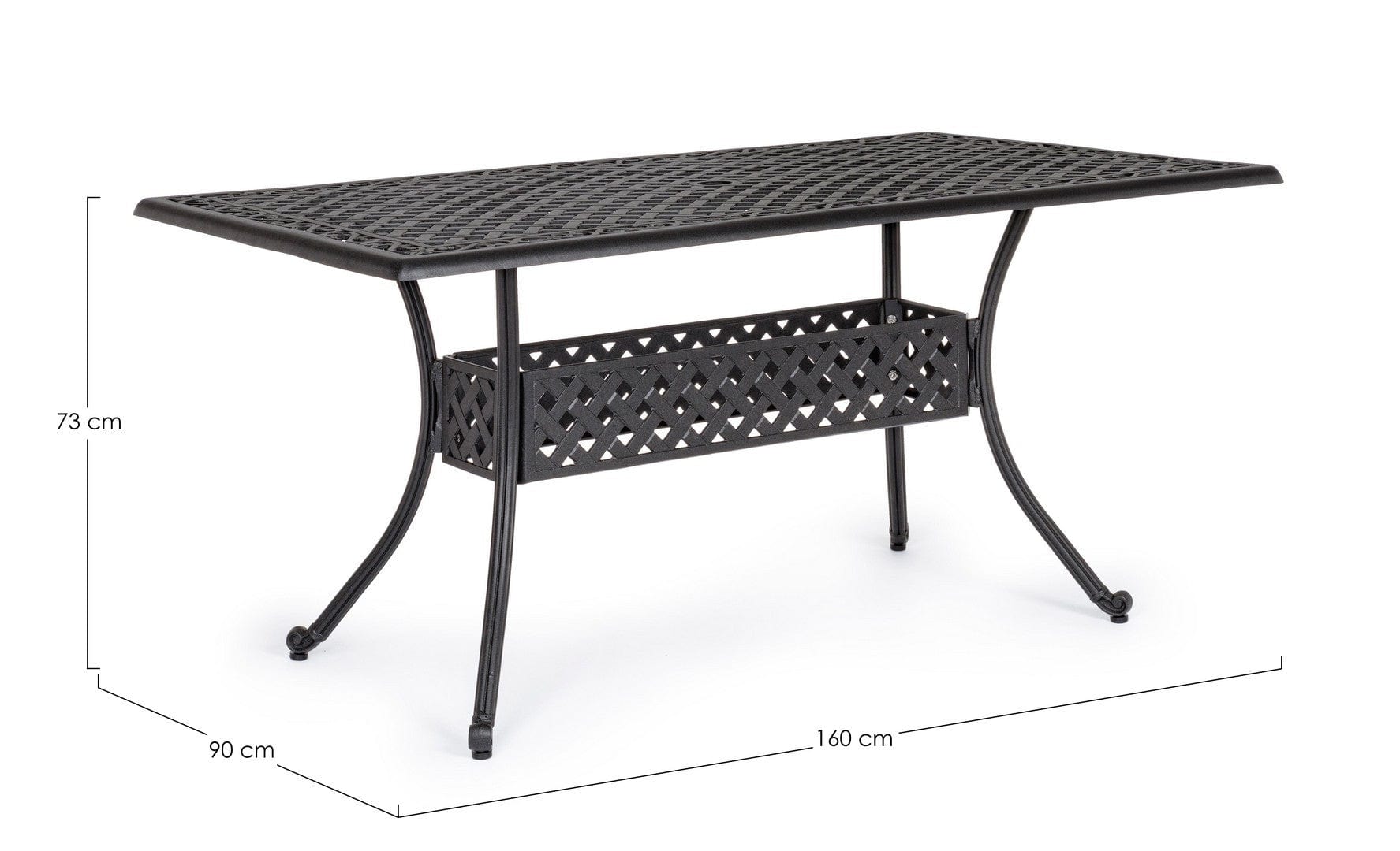 Bizzotto Tavolo da giardino Ivrea Rectangular Piccola Antracite