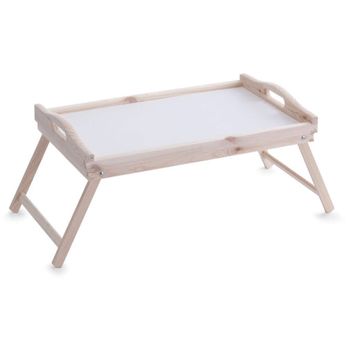 Zeller Tavolo da letto pieghevole, Naturale, legno di pino, L50xL30xH24,5 cm