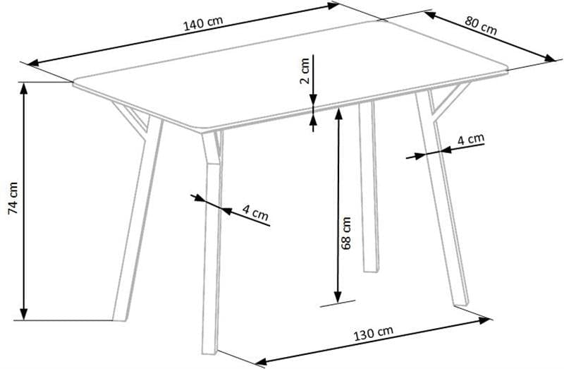 Halmar Tavolo da pranzo Ballari Rectangle Grigio